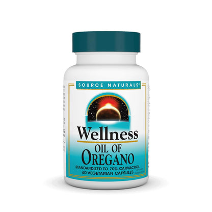 Source Naturals Wellness Öl des Oreganos - Standardisiert auf 70 % Carvacrol - 60 vegane Kapseln