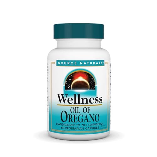 Source Naturals Wellness Öl des Oreganos - Standardisiert auf 70 % Carvacrol - 60 vegane Kapseln