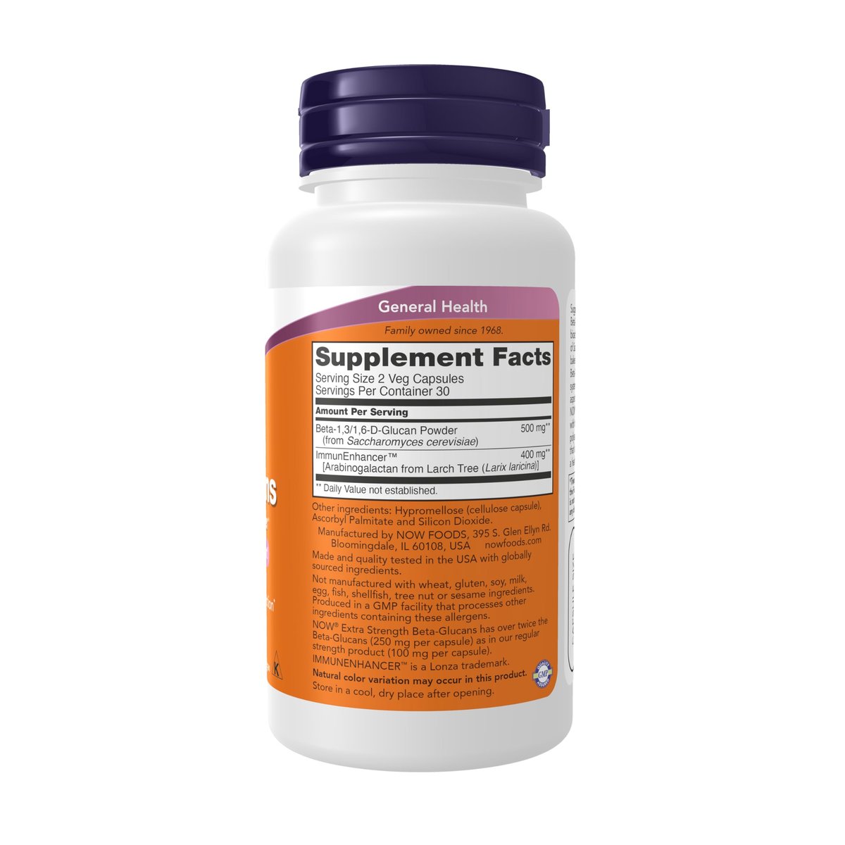 NOW Foods Nahrungsergänzungsmittel, Beta-Glucane mit ImmunEnhancer™ und Lärchen-Arabinogalactan, Extra Stärke, 60 vegane Kapseln