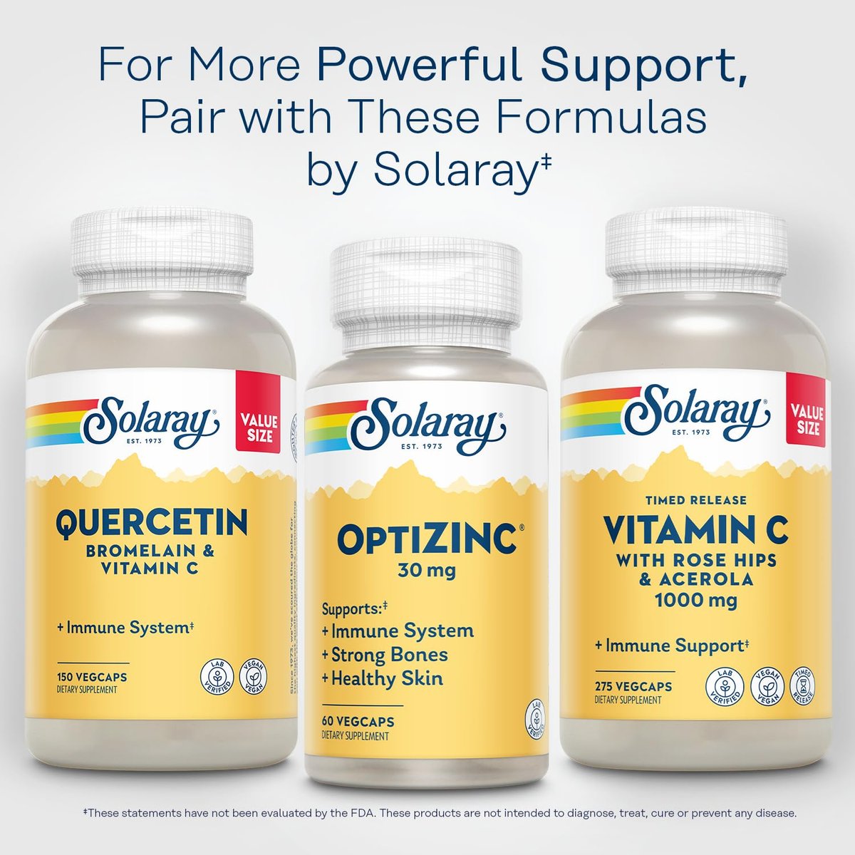 SOLARAY OptiZinc 30mg – Hochdosiertes Zink mit Vitamin B6 für Immunsystem, Knochen & Haut – 60 vegane Kapseln