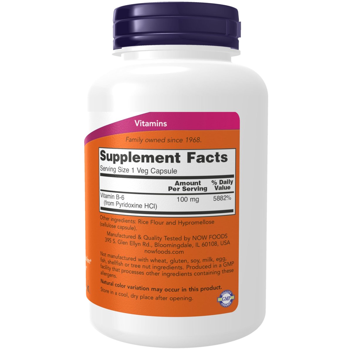 NOW Foods Vitamin B-6 (Pyridoxin HCl) 100 mg – 250 Kapseln, Herz-Kreislauf-Gesundheit