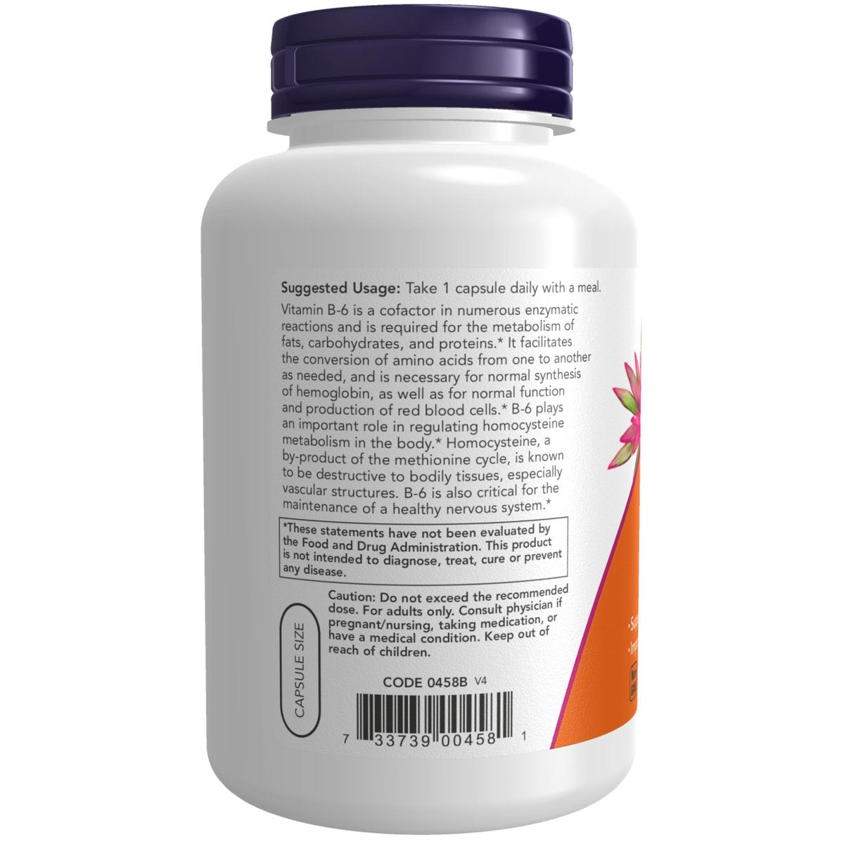 NOW Foods Vitamin B-6 (Pyridoxin HCl) 100 mg – 250 Kapseln, Herz-Kreislauf-Gesundheit