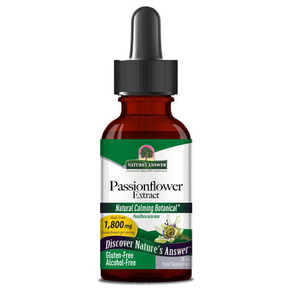 Nature's Answer Passionsblume | Hochkonzentrierte flüssige Kräutertinktur | Natürliches Beruhigungsmittel | Alkoholfrei, Glutenfrei & Vegan | 30 ml