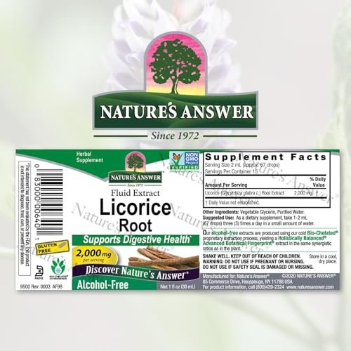 Nature's Answer Süßholzwurzel | Kräuterergänzung | Unterstützt die Verdauungsgesundheit | Nicht-GVO & Koscher | Alkoholfrei, Glutenfrei & Vegan 30 ml