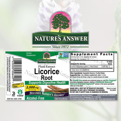 Nature's Answer Süßholzwurzel | Kräuterergänzung | Unterstützt die Verdauungsgesundheit | Nicht-GVO & Koscher | Alkoholfrei, Glutenfrei & Vegan 30 ml