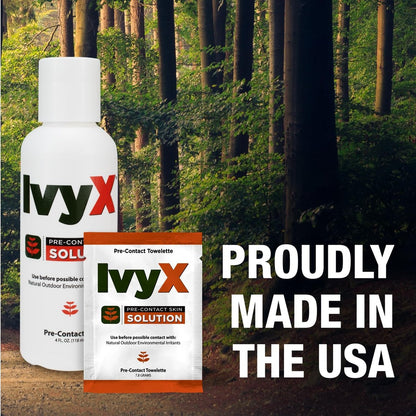 CoreTex Ivy X Pre-Contact Poison Ivy Protection Gel – 8 oz Flasche – USA-gefertigter Efeu-Barriere-Gel zur Vorbeugung von juckenden Ausschlägen durch Giftefeu, Gifteiche und Giftsumach – schnell trocknend und kreidefrei