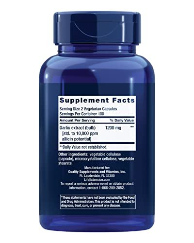 Life Extension Optimized Garlic – 200 Kapseln für Herzgesundheit, Immunsystem und Zellreinigung