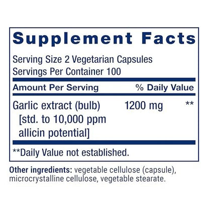 Life Extension Optimized Garlic – 200 Kapseln für Herzgesundheit, Immunsystem und Zellreinigung
