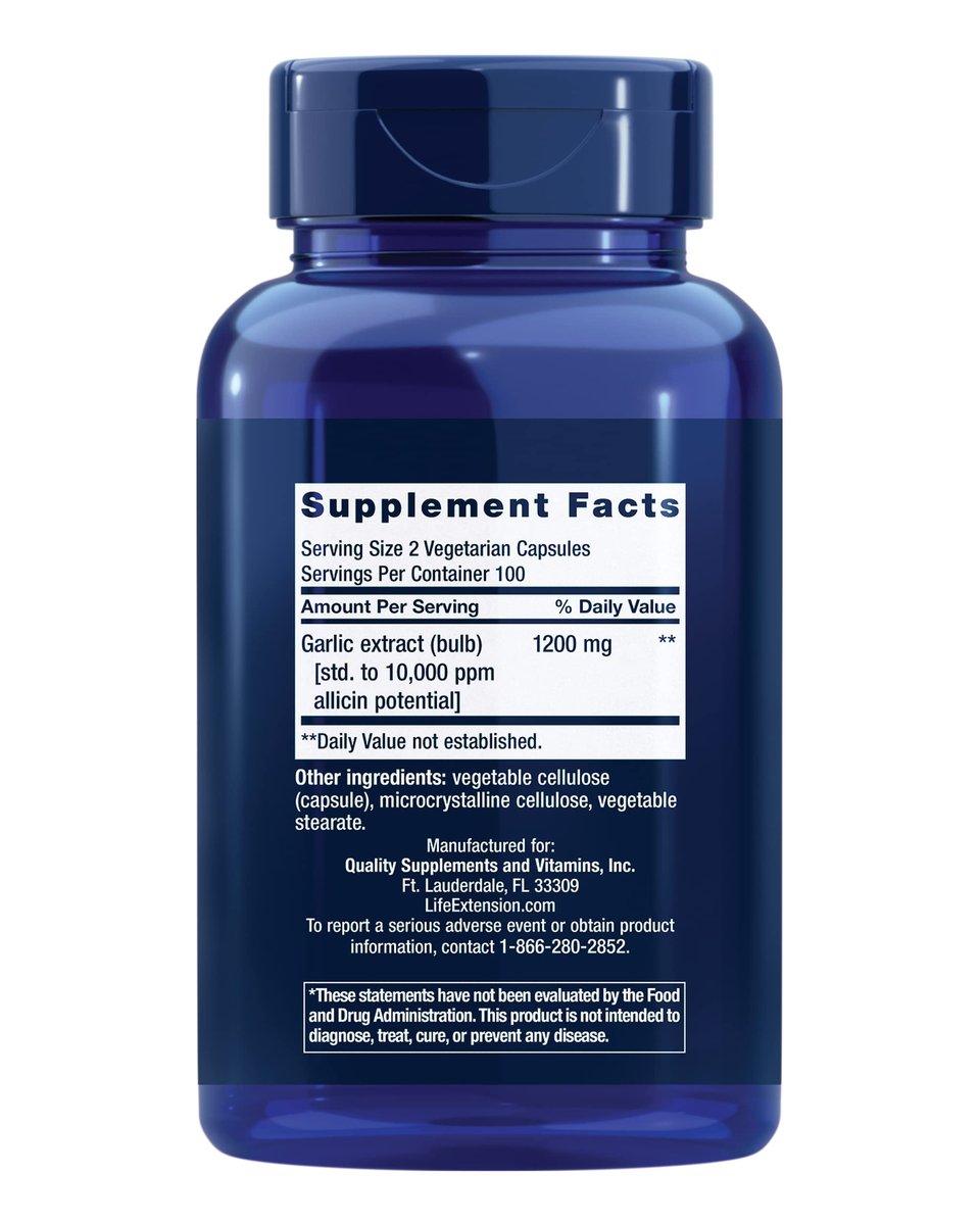 Life Extension Optimized Garlic – 200 Kapseln für Herzgesundheit, Immunsystem und Zellreinigung