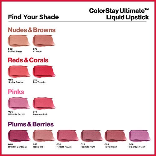 Revlon ColorStay Ultimate Flüssiger Lippenstift – Langhaftende, satte Lippenfarben mit Satin-Finish, 24 Stunden Halt, 020 Buffest Beige, 0,1 fl oz