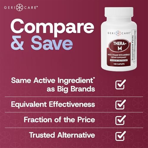 GeriCare Thera M Multivitamin-Kapseln – Vitamine und Mineralien für maximale Nährstoffunterstützung und antioxidativen Schutz, 100 Kapseln
