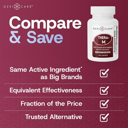 GeriCare Thera M Multivitamin-Kapseln – Vitamine und Mineralien für maximale Nährstoffunterstützung und antioxidativen Schutz, 100 Kapseln