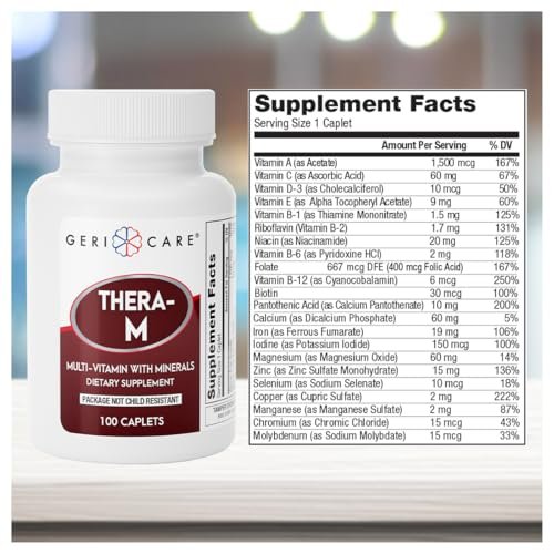 GeriCare Thera M Multivitamin-Kapseln – Vitamine und Mineralien für maximale Nährstoffunterstützung und antioxidativen Schutz, 100 Kapseln