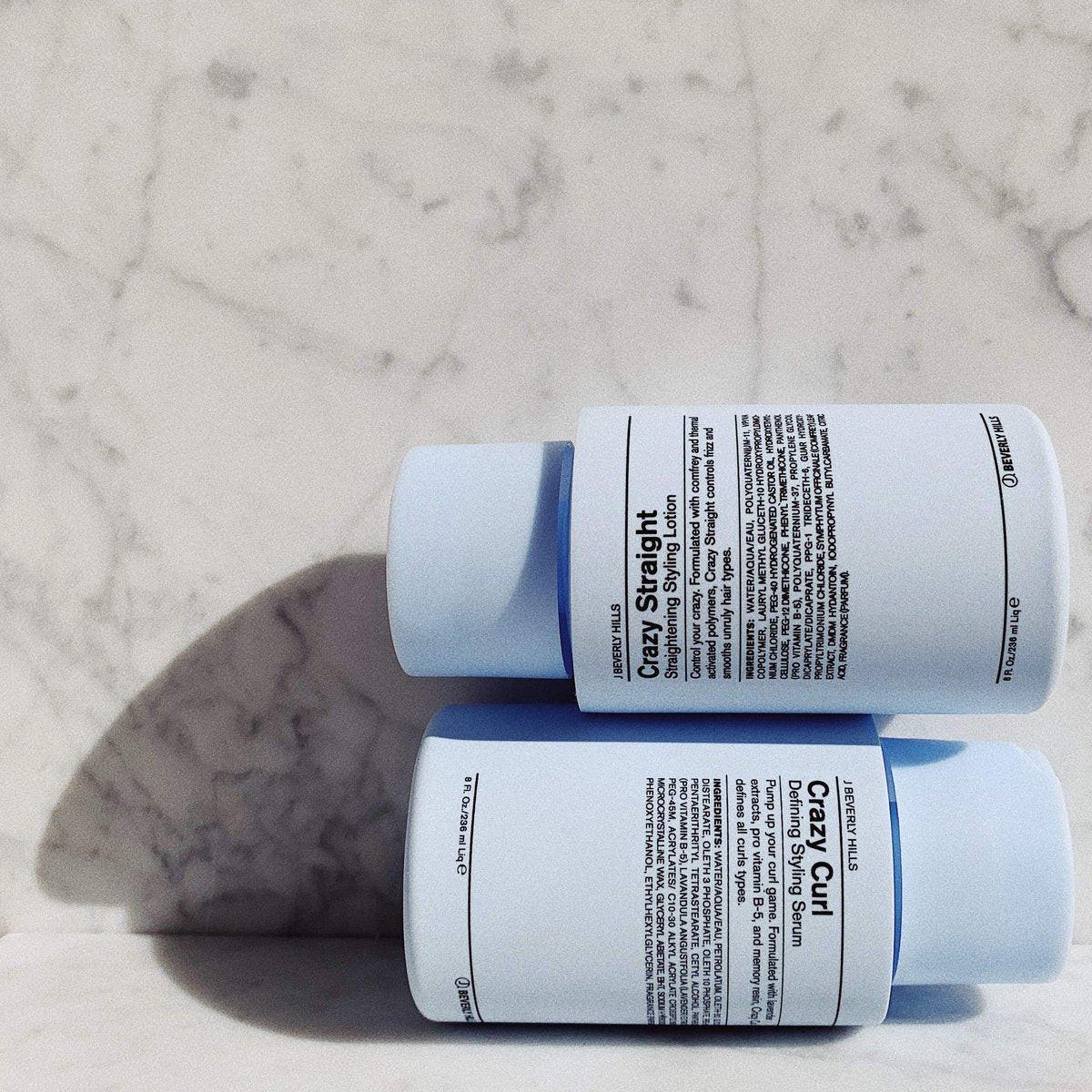 J Beverly Hills Blue Crazy Curl Defining Styling Serum mit Vitamin B5 für definierte Locken, 236 ml