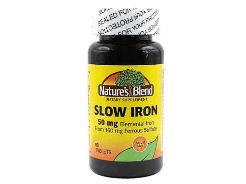 Nature's Blend Slow Iron 50 mg (160 mg) – 60 Tabletten, Vergleichbar mit Slow Fe®