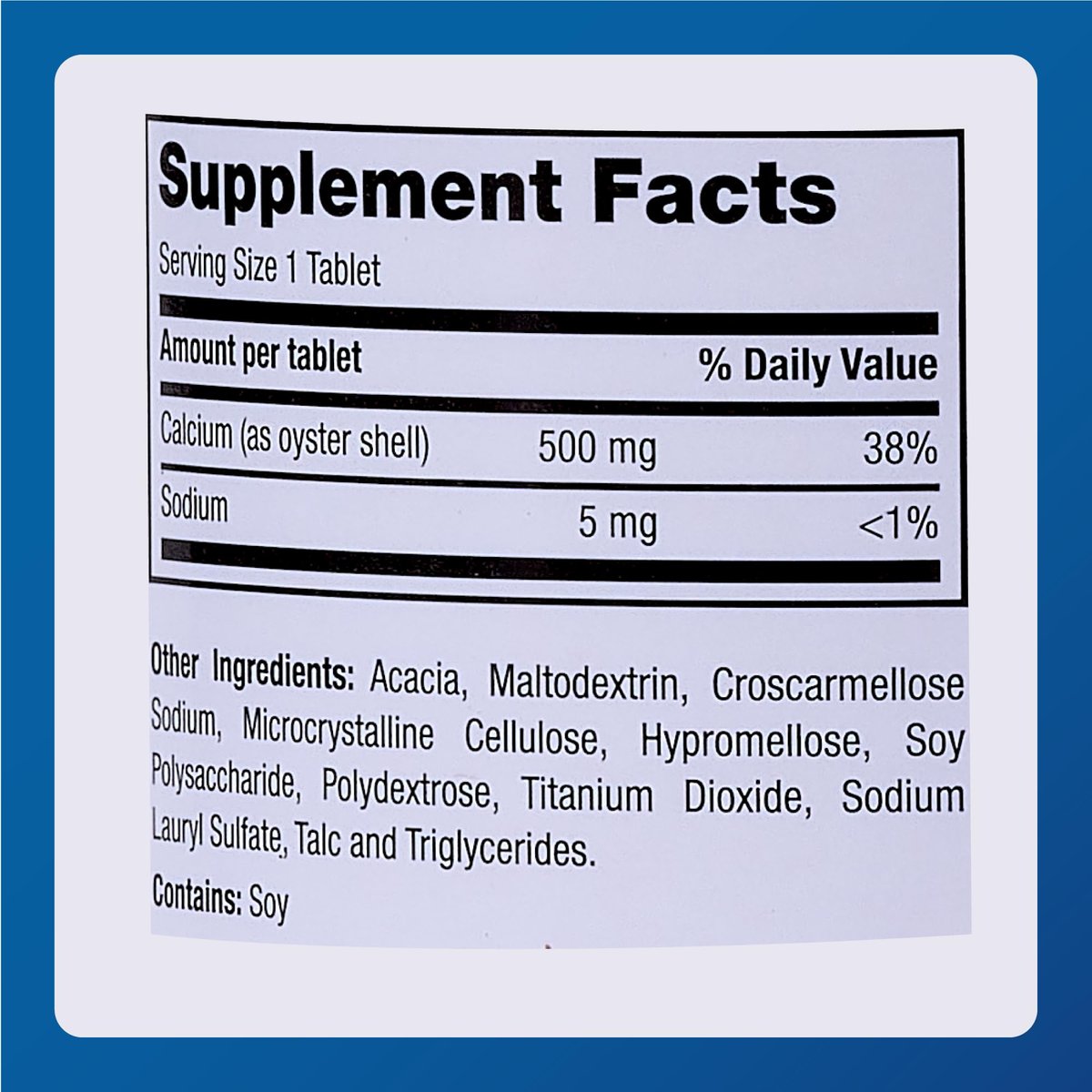 Major Austernschalen Calcium 500 mg - Tägliches Calciumpräparat - 300 Tabletten (1er-Pack)