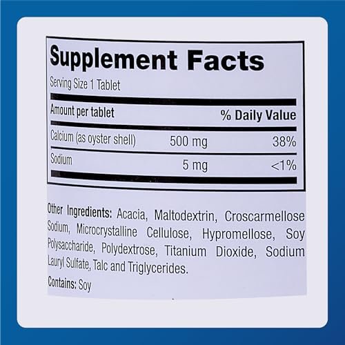 Major Austernschalen Calcium 500 mg - Tägliches Calciumpräparat - 300 Tabletten (1er-Pack)