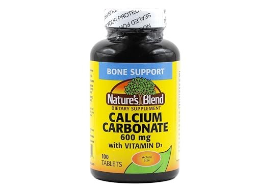 Nature's Blend Calcium Carbonat 600 mg + Vitamin D3 400 IE – 100 Tabletten, Knochenstärkend