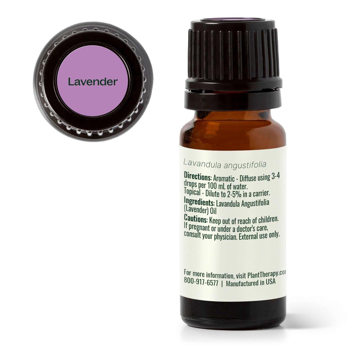 Plant Therapy Lavendel Ätherisches Öl 100% Rein, Unverdünnt, Therapeutische Qualität, Aromatherapie Diffuser für Entspannung und Körperpflege, Gesunde Haut und Haare, 10 ml (1/3 oz)