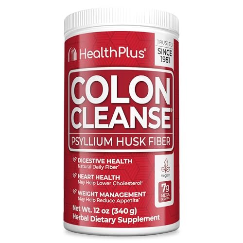 Health Plus Colon Cleanse - Natürliches tägliches Ballaststoffpulver - Glutenfrei, Entgiftung, Herzgesund (340 g, 48 Portionen)