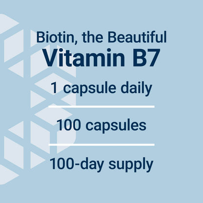Life Extension Biotin 600 mcg – Vitamin B7 für schönes Haar, Nägel und mehr – 100 Kapseln, glutenfrei, nicht-GVO