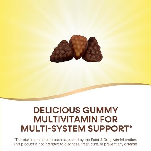 Nature's Way Alive! Erwachsene Premium Multivitamin Gummis, voller B-Vitamin-Komplex, unterstützt den Energiestoffwechsel und die Herzgesundheit*, Trauben- und Kirschgeschmack, 90 Gummis (Verpackung kann variieren)