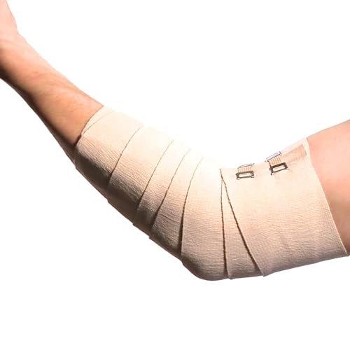 ACE 5 cm elastische Binde mit Clips, beige, ideal für Handgelenk, Fuß und mehr, 1 Stück