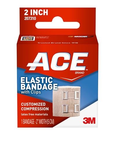 ACE 5 cm elastische Binde mit Clips, beige, ideal für Handgelenk, Fuß und mehr, 1 Stück