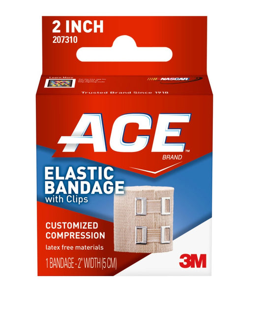 ACE 5 cm elastische Binde mit Clips, beige, ideal für Handgelenk, Fuß und mehr, 1 Stück