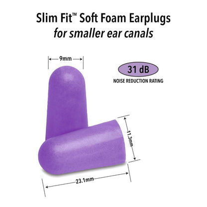 Mack's Slim Fit Soft Foam Ohrstöpsel, 50 Paar – Kleine Ohrstöpsel für Schlafen, Schnarchen, Reisen, Konzerte, Schießsport & Elektrowerkzeuge | Hergestellt in USA