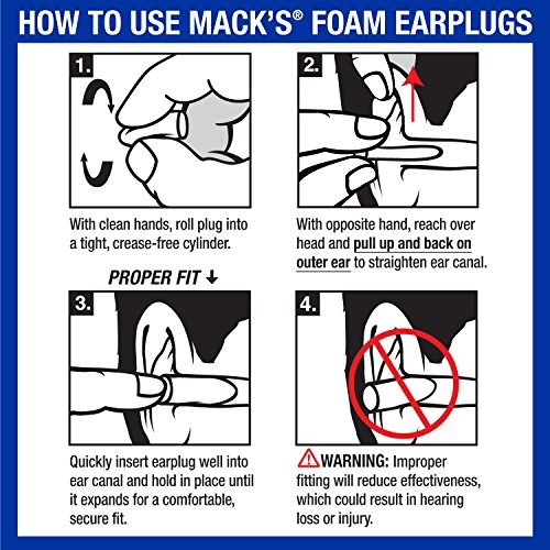 Mack's Blackout Soft Foam Ohrstöpsel, 7 Paar mit Reiseetui – 32 dB höchste NRR, bequeme Ohrstöpsel für Konzerte, Jamsessions, Nachtclubs, laute Veranstaltungen und Schießsport