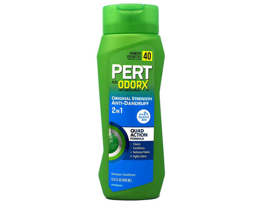 Pert Anti-Schuppen 2-in-1 Shampoo und Spülung – Fortschrittliches Shampoo mit 2 % Salicylsäure – Schuppenshampoo mit Zink – 13,5 oz