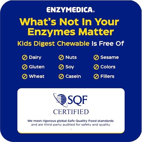 ENZYMEDICA Kids Digest Chewable Kapseln – 60 Stück, Verdauungsenzyme für Kinder