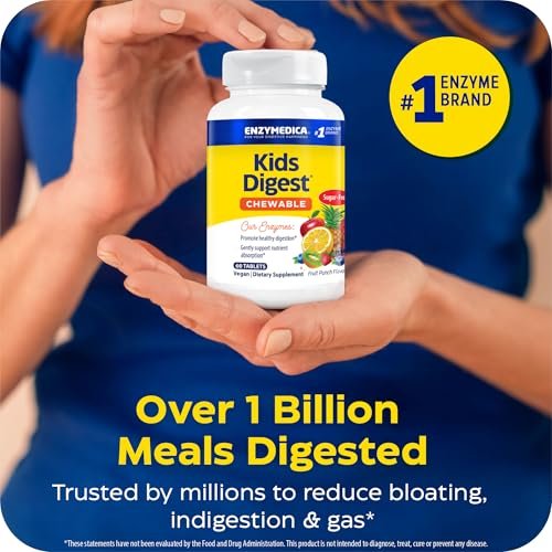 ENZYMEDICA Kids Digest Chewable Kapseln – 60 Stück, Verdauungsenzyme für Kinder