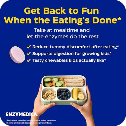 ENZYMEDICA Kids Digest Chewable Kapseln – 60 Stück, Verdauungsenzyme für Kinder