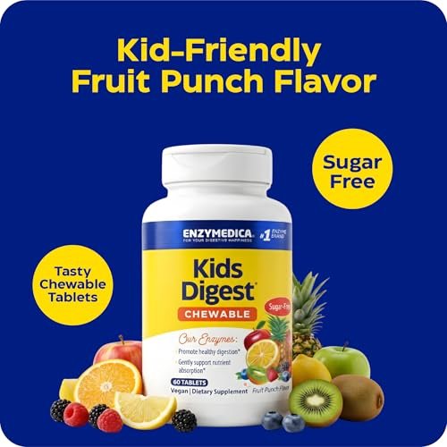 ENZYMEDICA Kids Digest Chewable Kapseln – 60 Stück, Verdauungsenzyme für Kinder