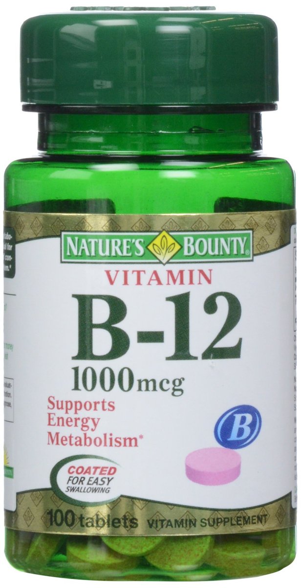Nature's Bounty Vitamin B-12 1000 mcg Tabletten, 100 Stück (1er Pack)
