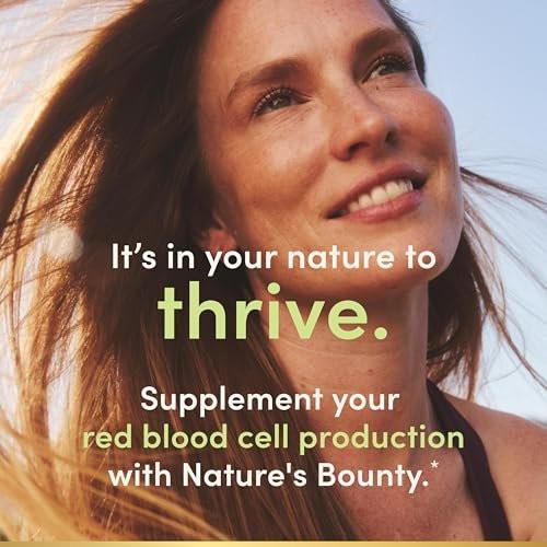 Nature's Bounty Sanftes Eisen 28 mg Kapseln mit Vitamin C, Folsäure, Vitamin B-12 – Eisenpräparat, Nicht-GVO, Glutenfrei, 90 Stück