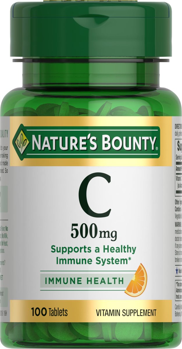 Nature's Bounty Vitamin C Tabletten 500 mg, 100 Stück – Immunsystem Unterstützung