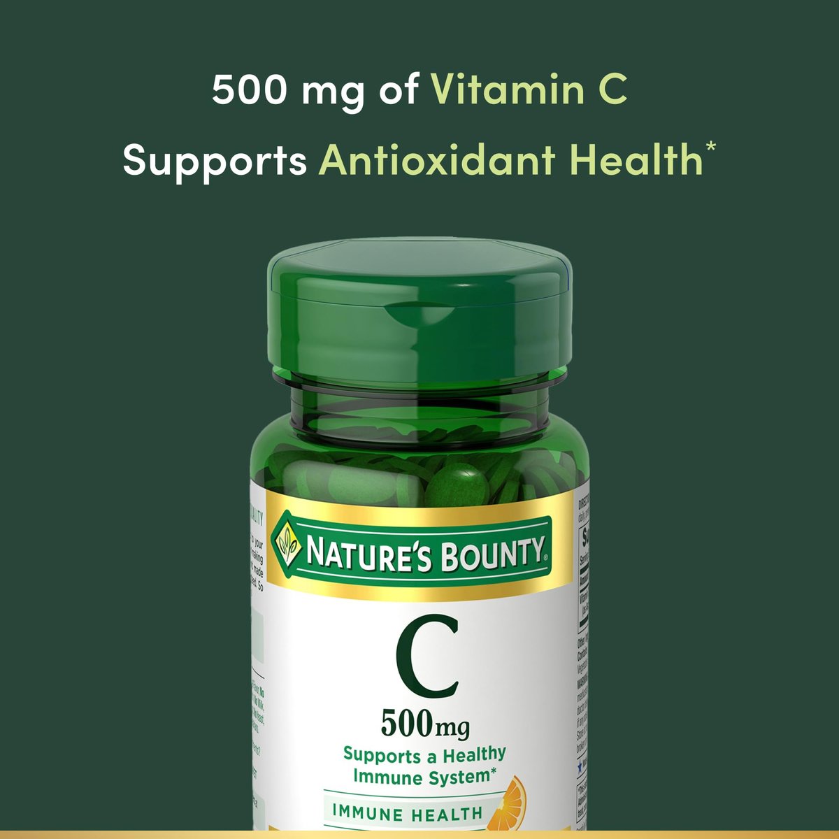 Nature's Bounty Vitamin C Tabletten 500 mg, 100 Stück – Immunsystem Unterstützung