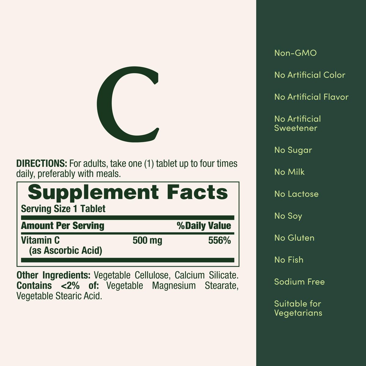 Nature's Bounty Vitamin C Tabletten 500 mg, 100 Stück – Immunsystem Unterstützung