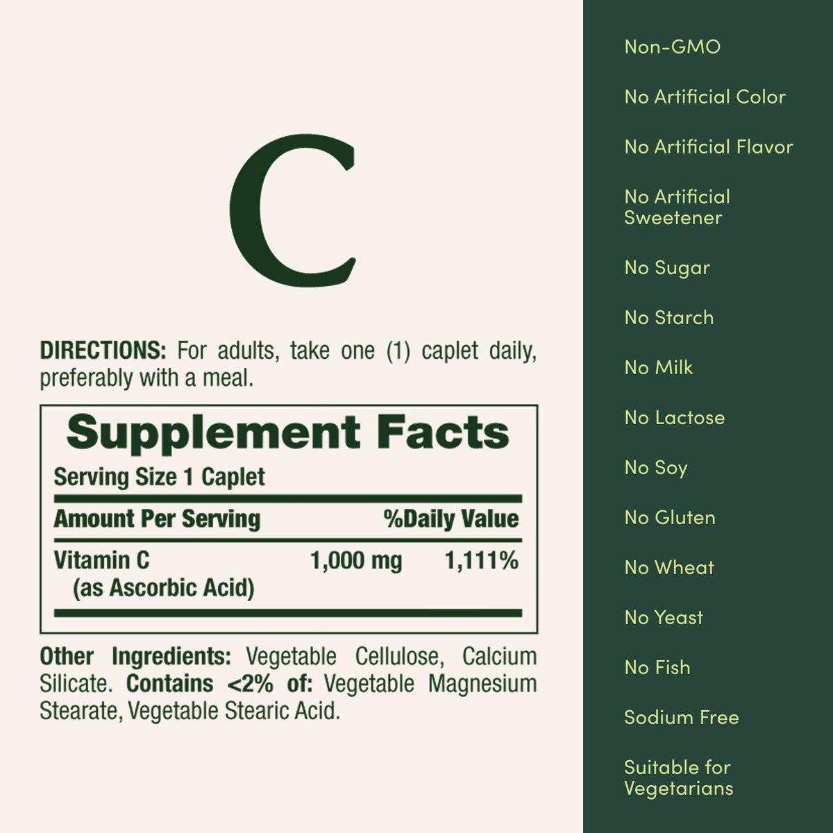 Nature's Bounty Vitamin C 1000 mg – Immunstärkung & Antioxidans, 100 Kapseln