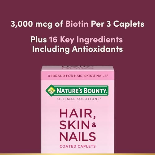 Nature's Bounty Optimal Solutions Haar, Haut & Nägel Formel mit 3.000 mcg Biotin – 60 überzogene Tabletten