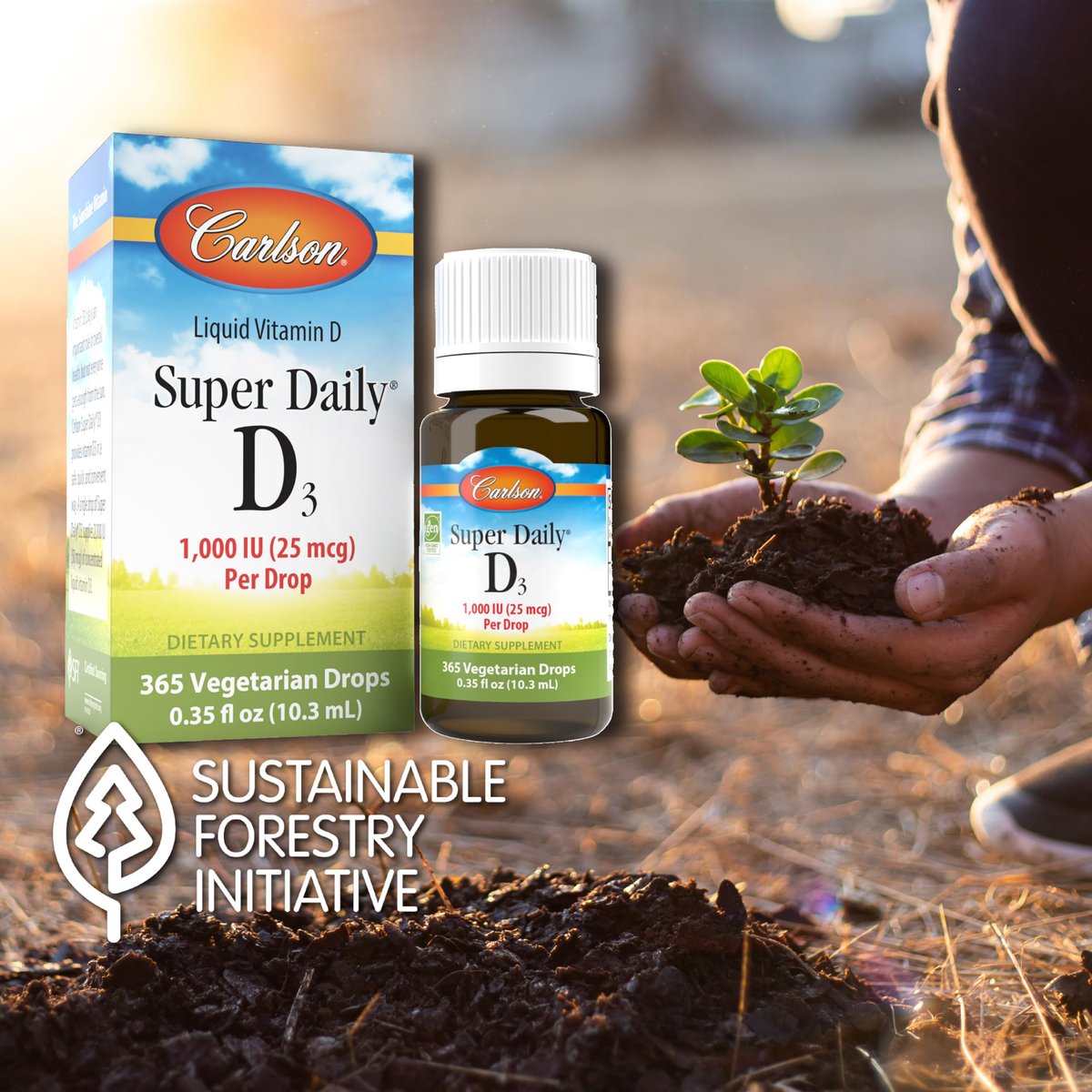 Carlson Super Daily D3 Vitamin-D-Tropfen, 1.000 IE (25 µg) pro Tropfen, 365 Tropfen, Jahresvorrat, unflavored, flüssig