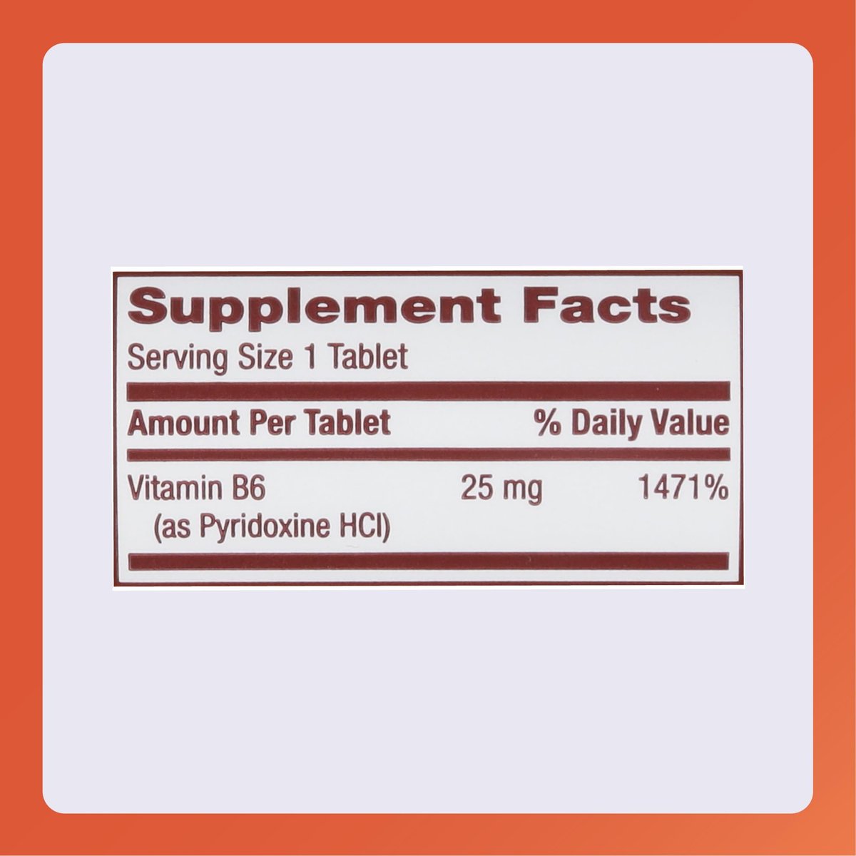 Rugby Vitamin B-6 Tabletten - 25 mg Vitamin B6 - Nahrungsergänzungsmittel - 100 Stück (1 Packung)