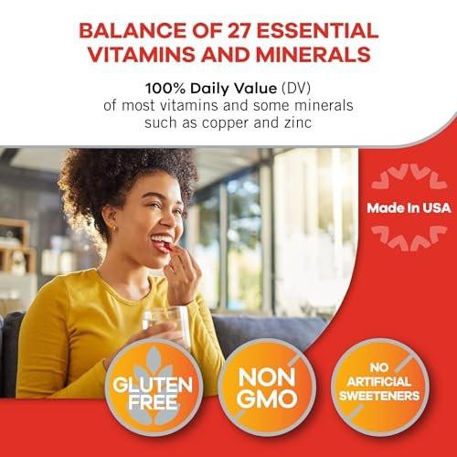 Geritol Multivitamin-Präparat mit B-Vitaminen, Antioxidantien, Vitamin C, E & D und Eisen – 27 essentielle Vitamine und Mineralien, glutenfrei, ohne Gentechnik, ohne künstliche Süßstoffe, 40 Tabletten