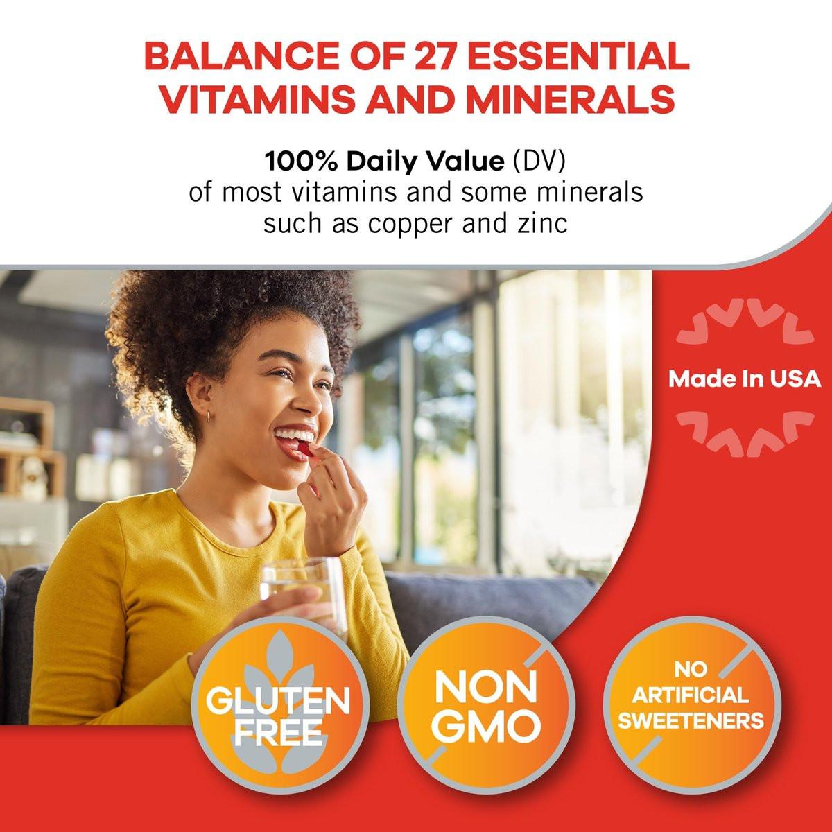 Geritol Multivitamin-Präparat mit B-Vitaminen, Antioxidantien, Vitamin C, E & D und Eisen – 27 essentielle Vitamine und Mineralien, glutenfrei, ohne Gentechnik, ohne künstliche Süßstoffe, 40 Tabletten