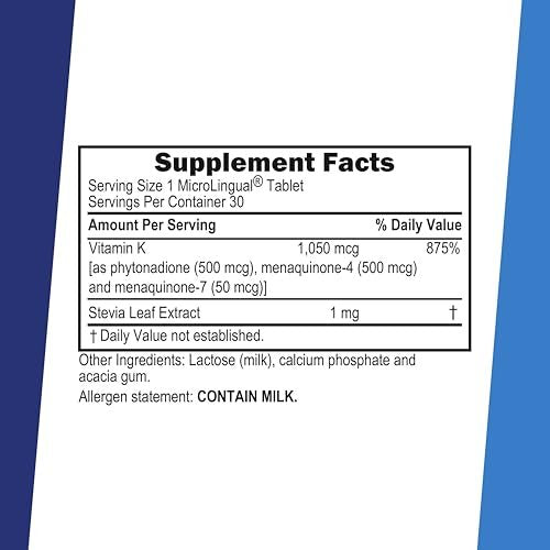 Superior Source Advanced Triple K – Knochengesundheit & Immununterstützung mit Vitamin K1 & K2, 30 Instant-Dissolve Tabletten