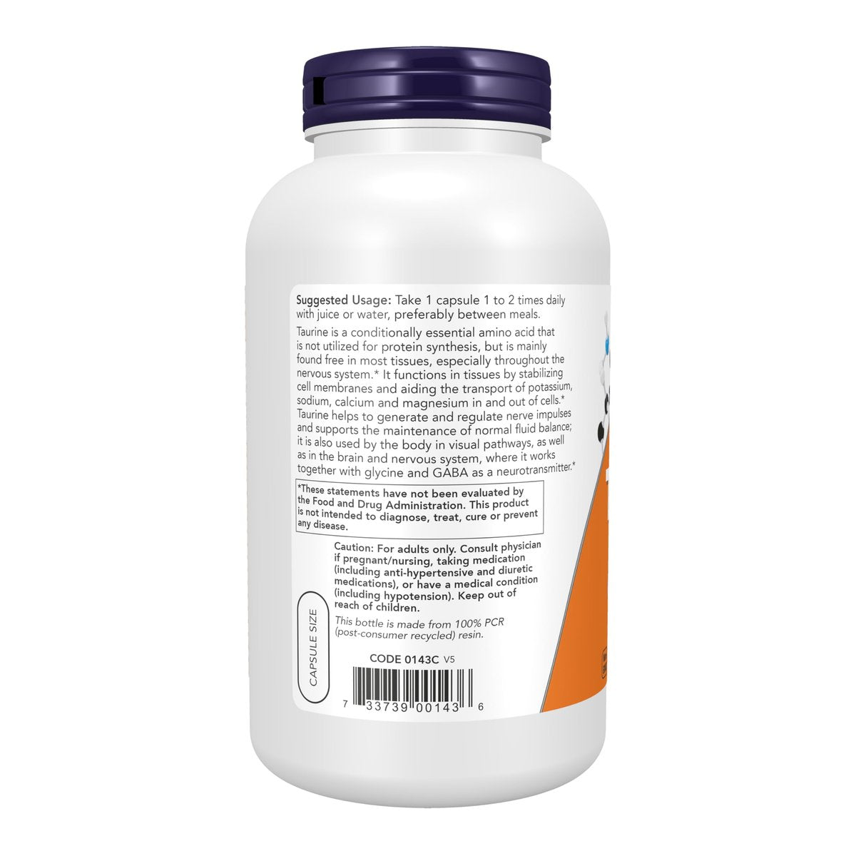 NOW Foods Taurin 1.000 mg, Doppelte Stärke, 250 vegane Kapseln – Unterstützt die Gesundheit des Nervensystems