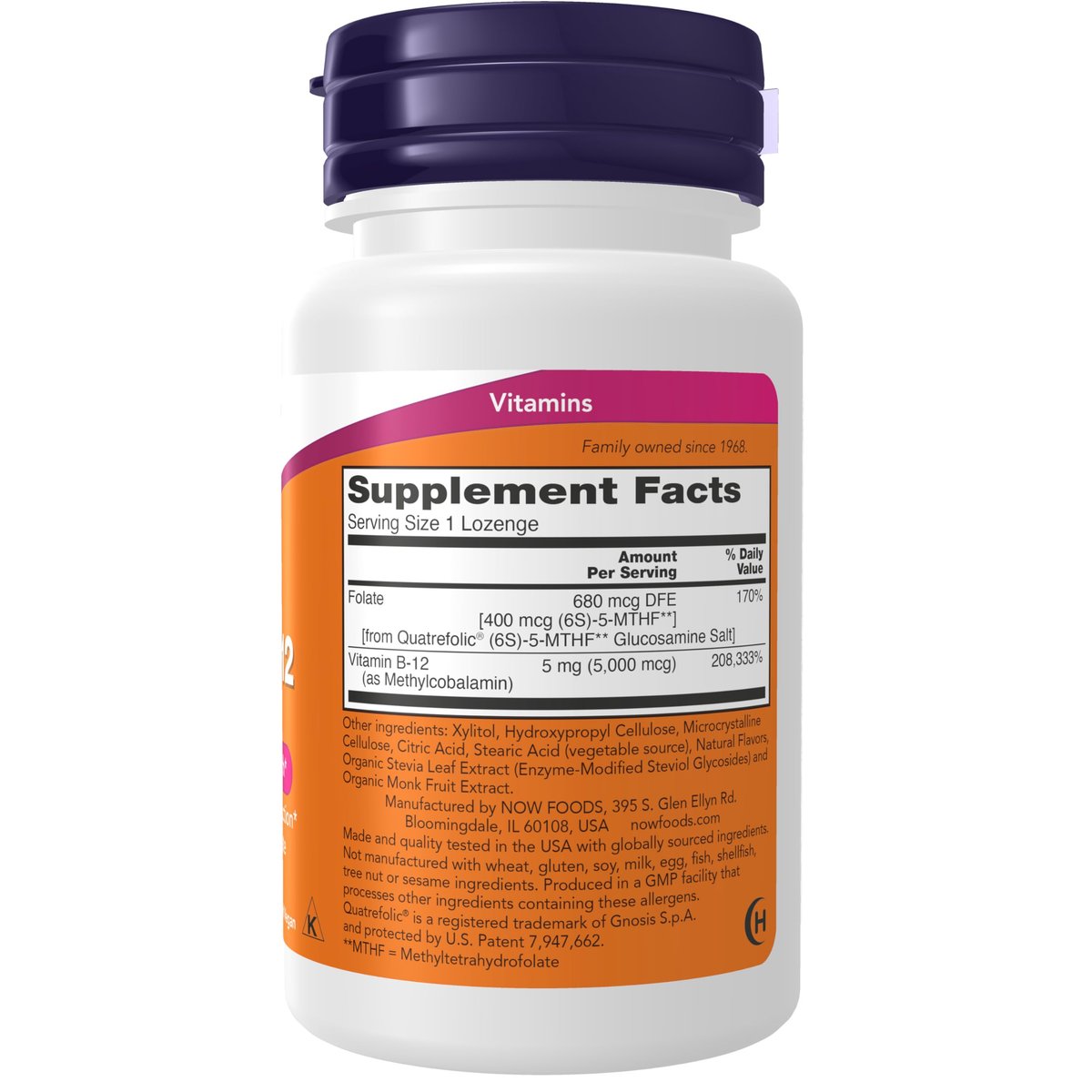 NOW Foods Methyl B-12 5.000 mcg Lutschtabletten – 120 Stück, Unterstützt die Nervengesundheit